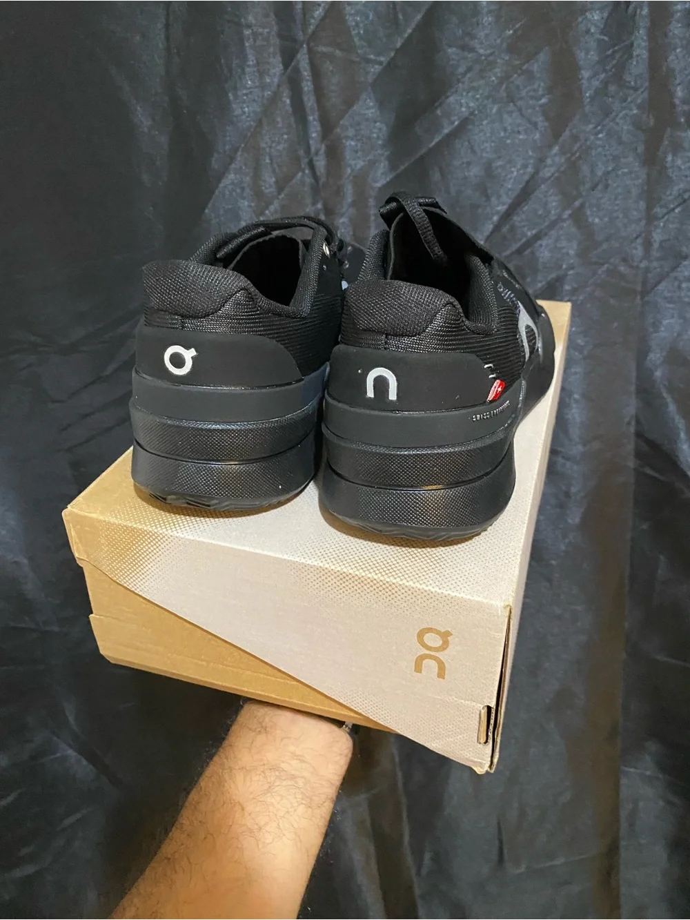 On Running Black Men's Athletic Sneakers with White Logo